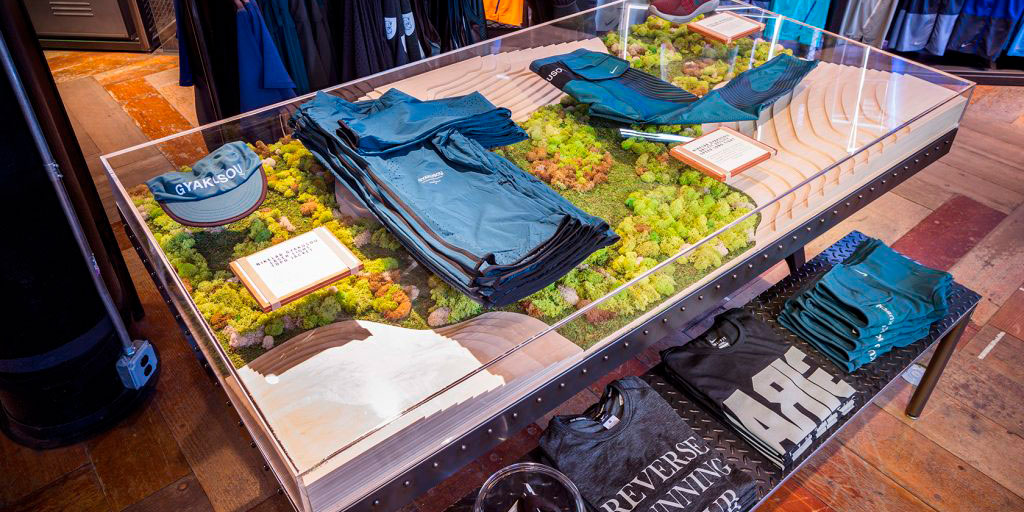 Image of topographic table display showing hills and trees