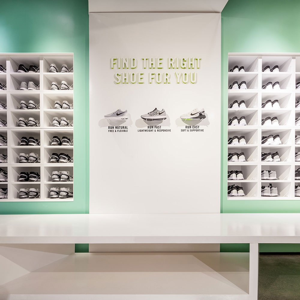 Image of a shoe display for a custom event