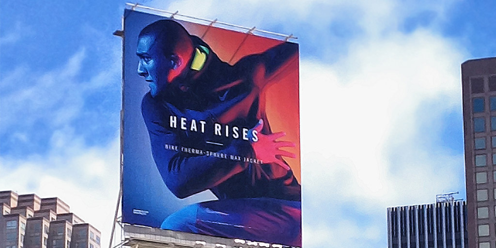 Image of a billboard with a high colored image