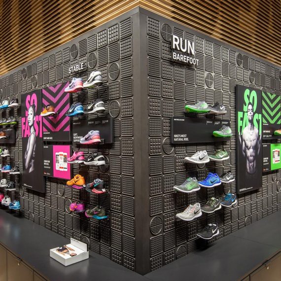Image of shoe wall display