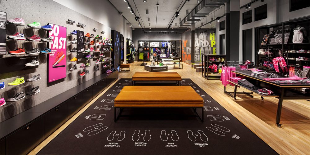 Image of youth section of newly-opened Nike store